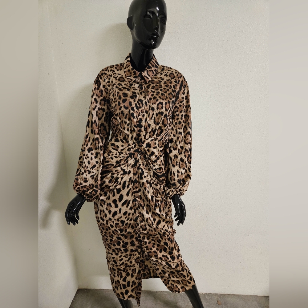 Leopard Print Midi Dress